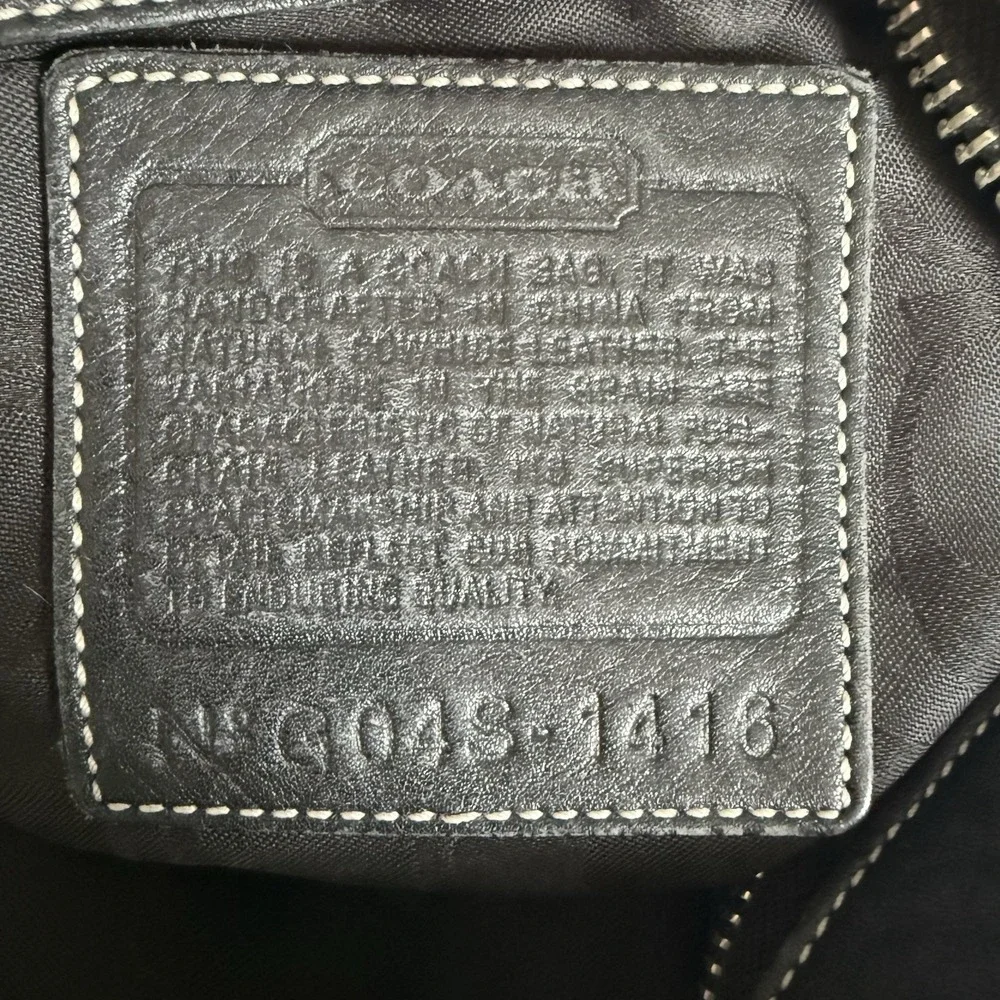 Vintage COACH BLACK East/West Soft Leather Duffle TASSEL Hobo Shoulder Bag Purse